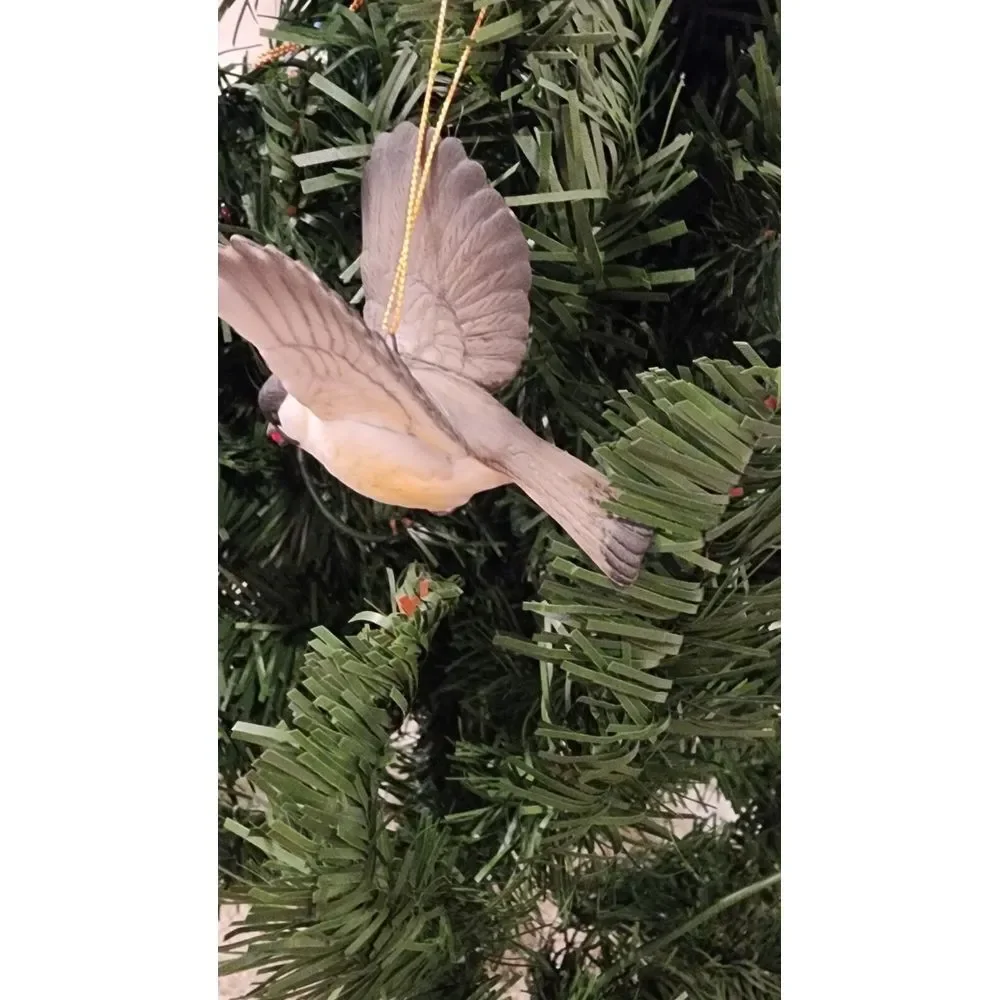 Andrea by Sadek Handpainted Porcelain Chickadee Hanging Ornament Figurine‎ FLAW